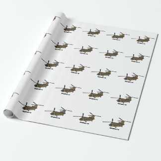 Papel De Presente Ilustração de helicóptero militar Chinook
