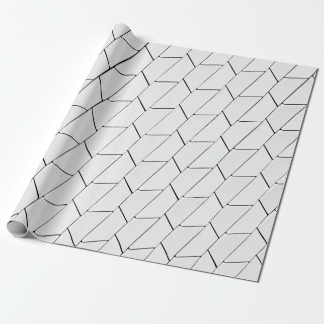 Papel De Presente Ilustração de linhas brancas e pretas (Desenrolado)