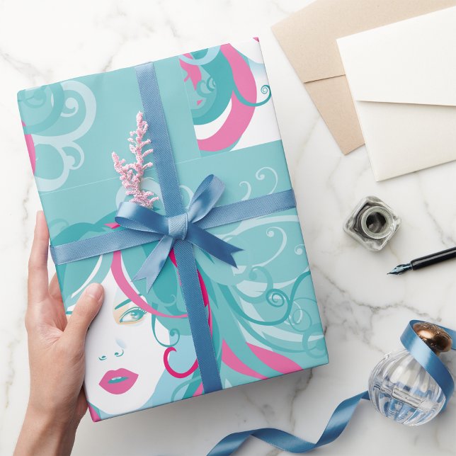 Papel De Presente Ilustração de Mulher Artística (Criador carregado)