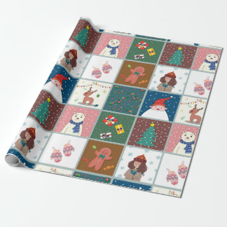 Papel De Presente Ilustração de Natal - Papel de Moldagem de Matte