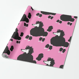Papel De Presente Ilustração de poodle sem soldadura em francês v