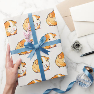 Papel De Presente Ilustração de Porquinho-da-Índia Fofa Desenhada à