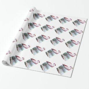Papel De Presente Ilustração de Puna Flamingo Vintage
