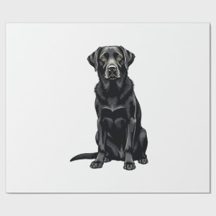 Papel De Presente Ilustração de retrato de cão Labrador Retriever pr