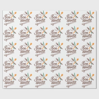 Papel De Presente Ilustração de talheres de decoração Bon Appétit Ki