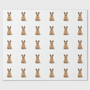 Papel De Presente Ilustração de Vista Posterior de Cachorro Antigo c