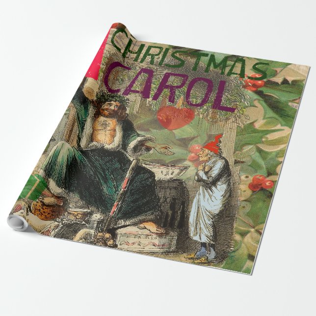 Papel De Presente Ilustração do Espírito do Natal Presente Scrooge (Desenrolado)