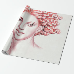 Papel De Presente Ilustração do estoque da cabeça da mulher verme