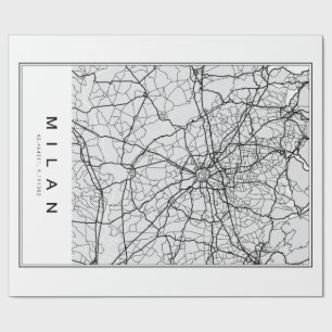 Papel De Presente Ilustração do Mapa de Milão