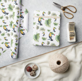 Papel De Presente Ilustração em Aquarela de Monstera Exótica do Tuca