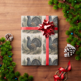 Papel De Presente Ilustração em Aquarela do Majestoso Tetraz