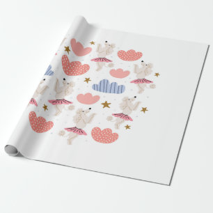 Papel De Presente Ilustração em círculo com cães de poodle fofo 