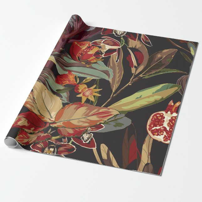 Papel De Presente Ilustração exótica da selva de abstrato. (Desenrolado)