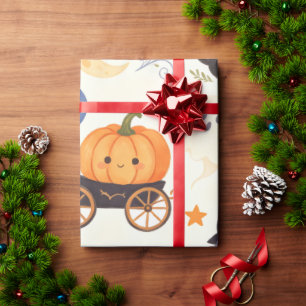 Papel De Presente Ilustração infantil em aquarela de Halloween