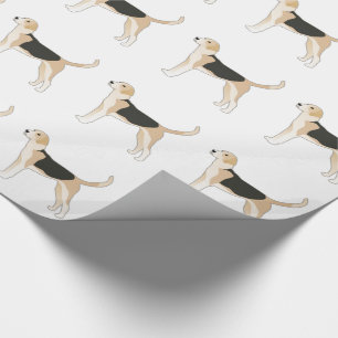 Papel De Presente Ilustração Inglesa de Criação de Cachorro Foxhound