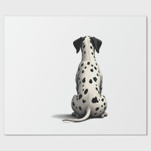 Papel De Presente Ilustração Minimalista de Cachorro Dálmata Antigo 