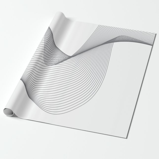 Papel De Presente Ilustração moderna, simples e futurista de onda ur (Desenrolado)