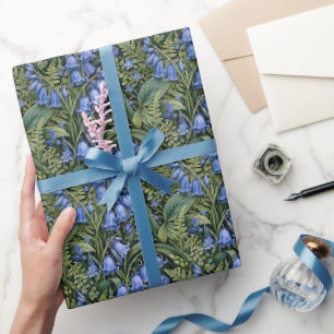 Papel De Presente Ilustração Naturalista de Folhagem de Campainhas A
