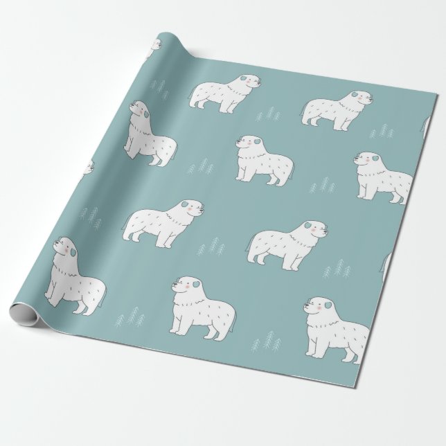Papel De Presente ilustração perfeita do cão Pirenéus do Excelente v (Desenrolado)