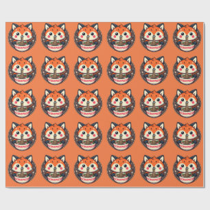 Papel De Presente Ilustração Ramen Fox Cute para Design Merch