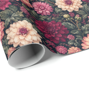 Papel De Presente Ilustração Rica de Folhagem de Dahlia