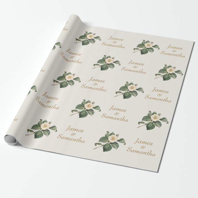 Papel De Presente Ilustração Simples do Floral Branco | Presente de  (Desenrolado)