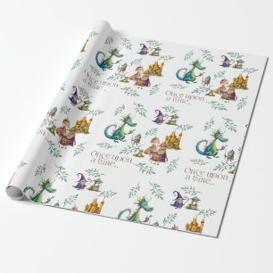 Papel De Presente Ilustrações Clássicas de Contos de Fadas Infantis