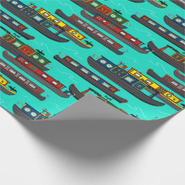 Papel De Presente Ilustrações de Barcos Canal e Barcos Estreitos