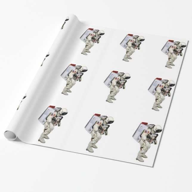 Papel De Presente Imagem astronauta para Papel-ondulação brilhante (Desenrolado)