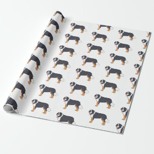 Papel De Presente Imagem de desenho animado de cão da montanha Berne