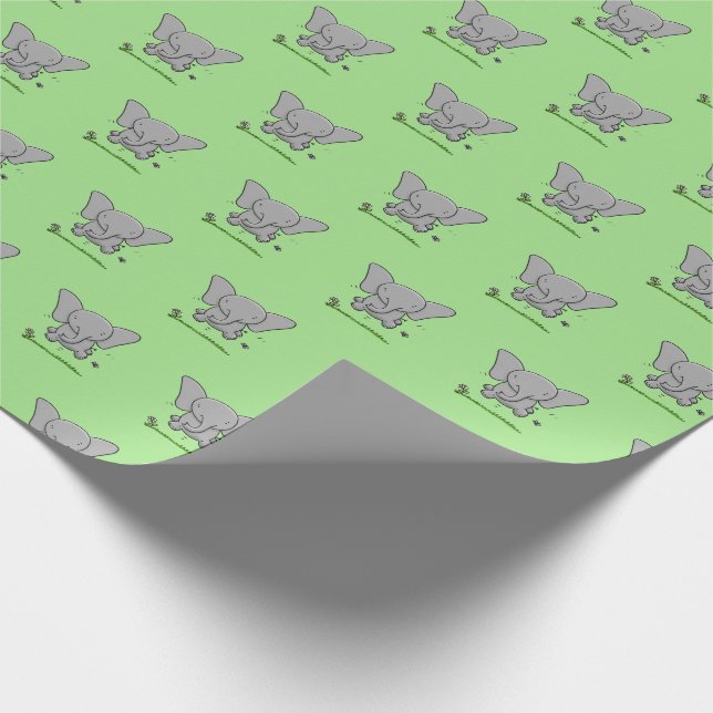 Papel De Presente Imagem de desenho animado de um lindo bebê elefant (Ponta)