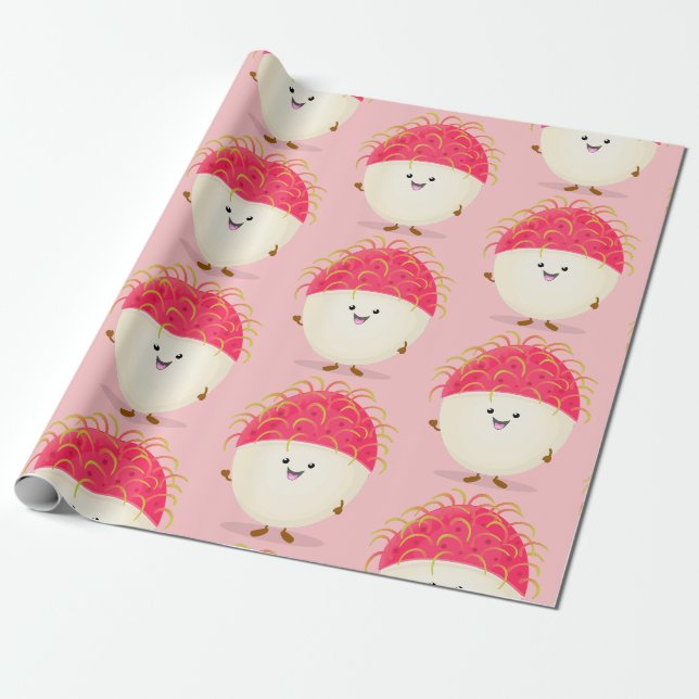 Papel De Presente Imagem de desenho animado rosa-claro (Desenrolado)