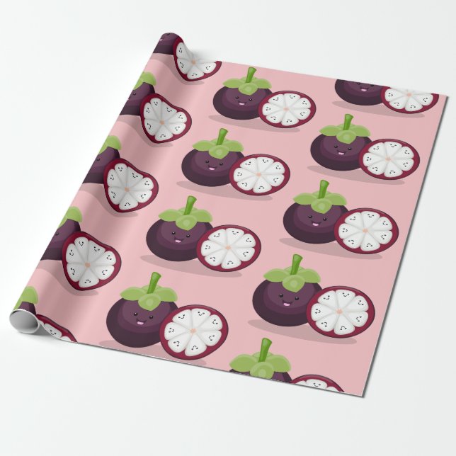 Papel De Presente Imagem de desenho animado roxo e bonito (Desenrolado)