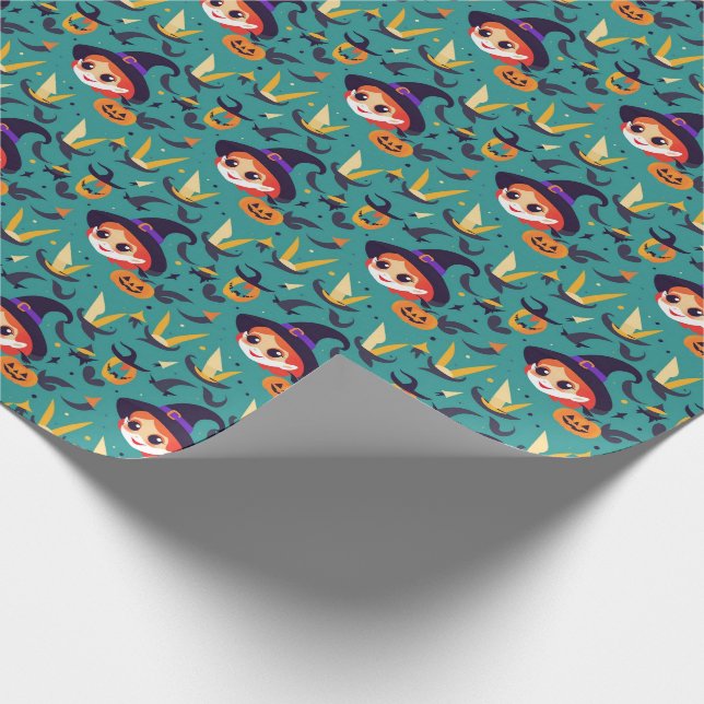 Papel De Presente Imagem de Halloween com rosto de bruxa feliz (Ponta)