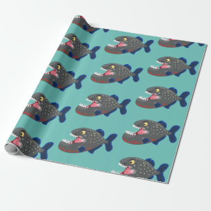 Papel De Presente Imagem de uma piranha engraçada e famosa