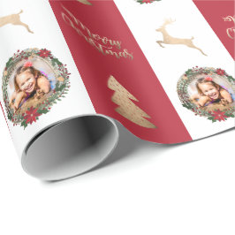 Papel De Presente Imagem Personalizada de Natal Dourado Elegante