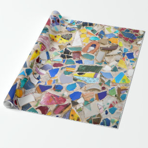 Papel De Presente Imagem quebrada colorida da parede da cerâmica