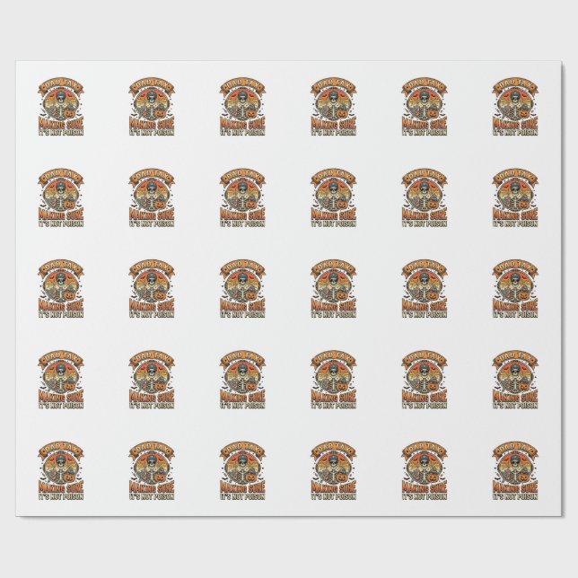 Papel De Presente Imposto do Papai Piada de Halloween Esqueleto Doce (Aberto)