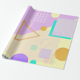 Papel De Presente Impressão amarelo geométrico