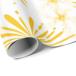 Papel De Presente Impressão amarelo-limão