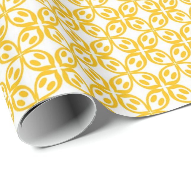 Papel De Presente Impressão amarelo-limão (Ponta do rolo)