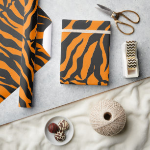 Papel De Presente Impressão animal das listras alaranjadas e pretas