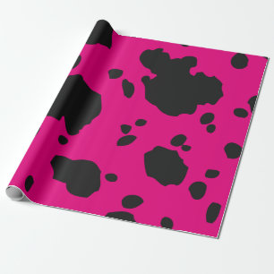 Papel De Presente Impressão animal dos pontos cor-de-rosa e pretos