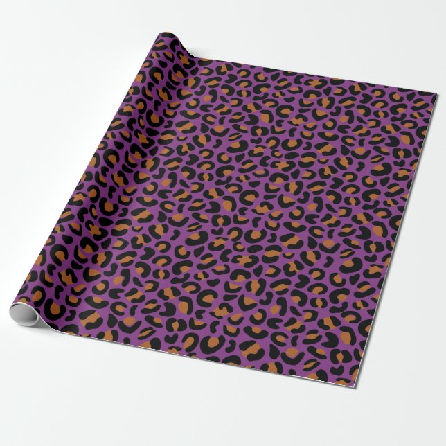 Papel De Presente Impressão Animal Leopardo para Chás de Noiva Seaml (Desenrolado)