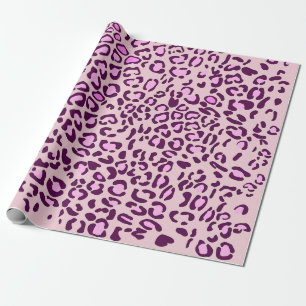 Papel De Presente Impressão Animal Preto-Leopardo Cor-de-Rosa