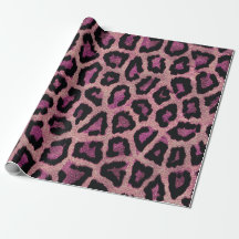 Impressão Animal Preto-Leopardo Cor-de-Rosa