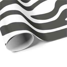 Papel De Presente Impressão animal retro colorido da zebra preto e