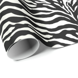 Papel De Presente Impressão animal, zebra em preto e branco