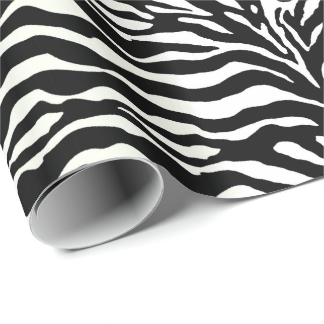 Papel De Presente Impressão animal, zebra em preto e branco (Ponta do rolo)