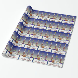 Papel De Presente Impressão Artística Judaica Shabat Shalom